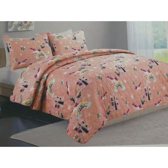 IVY HILL HOME FAIRY UNICORN TWIN Size QUILT & SHAM SET NEW! - Picture 9 of 9